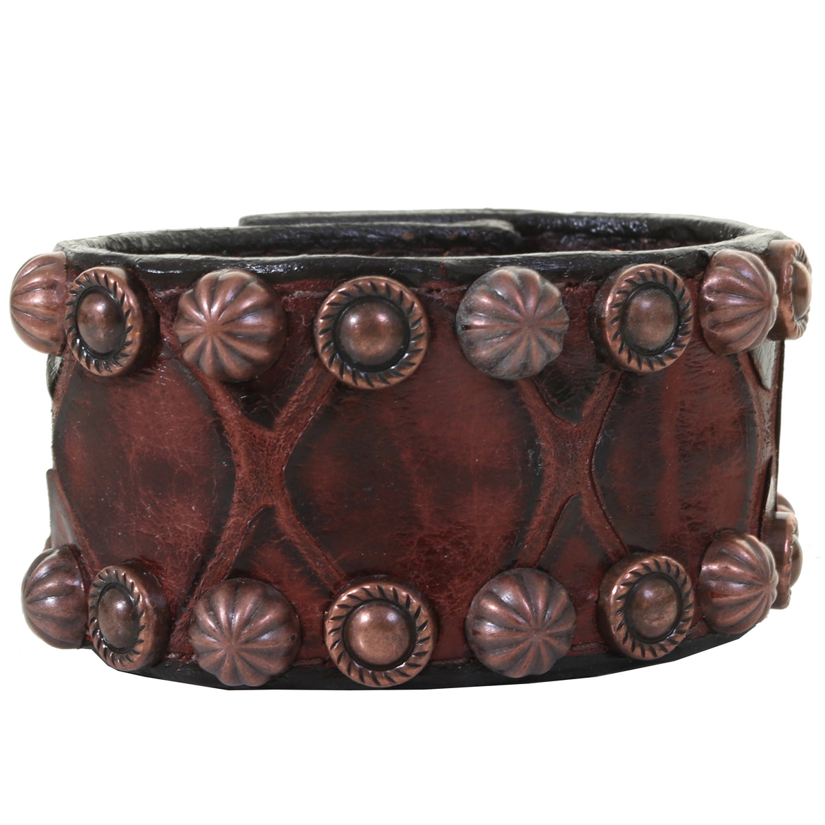 CUF11/206B - Genuine Rust Snake Studded Cuff - Double J Saddlery