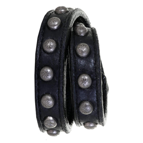 Cufl15 - Black Chap Leather Long Cuff Jewelry