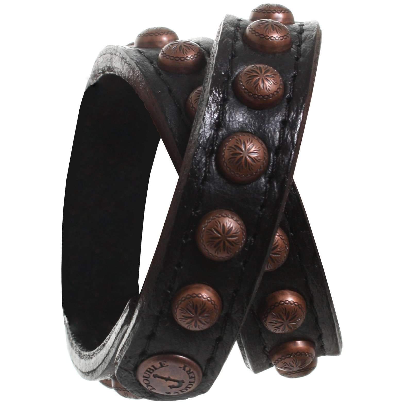 Cufl16 - Black Chap Leather Long Cuff Jewelry