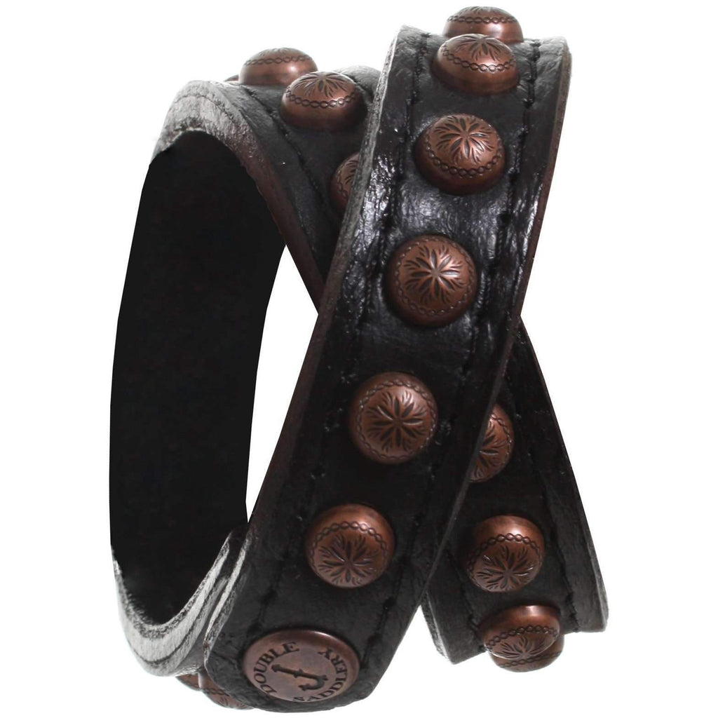 Cufl16 - Black Chap Leather Long Cuff Jewelry