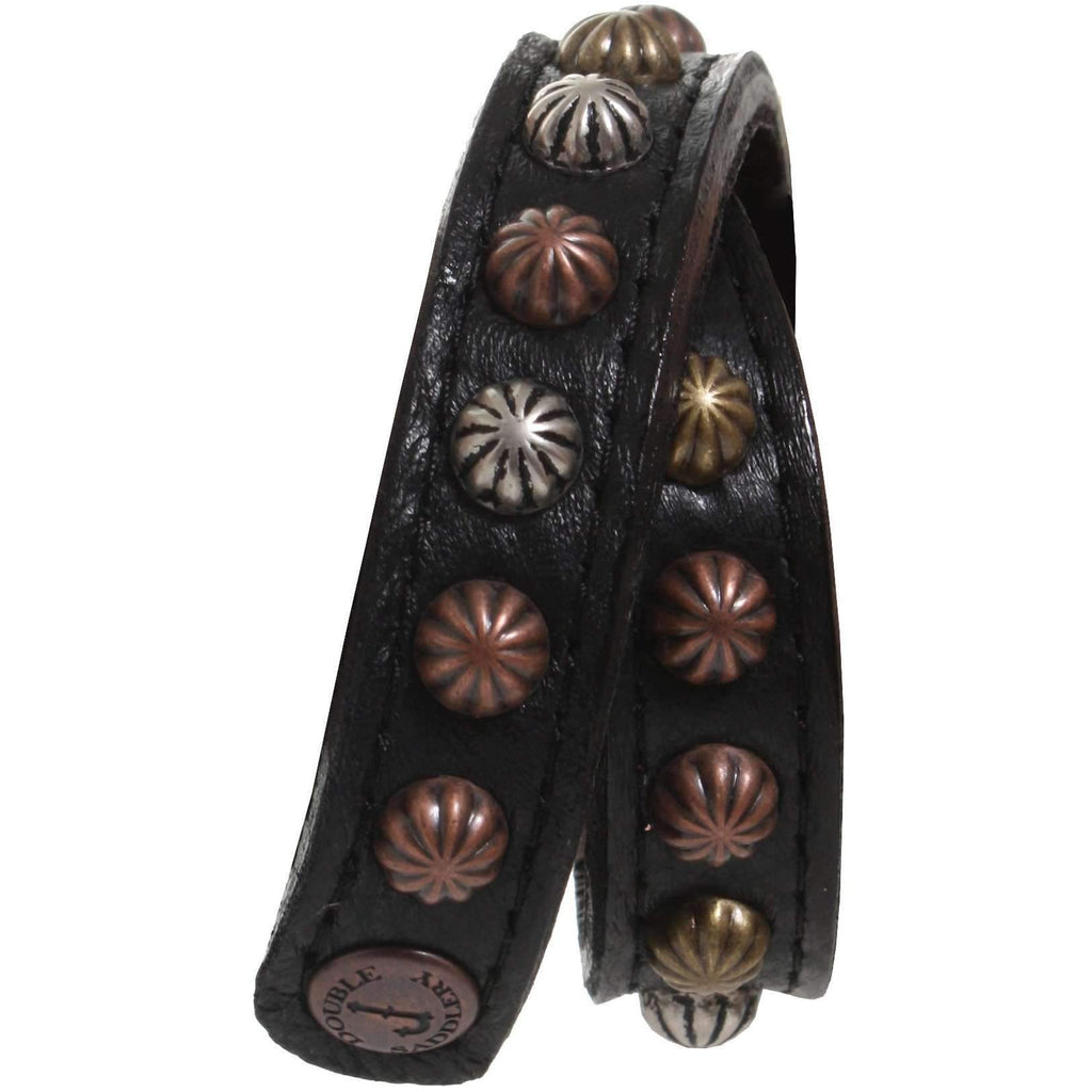 Cufl17 - Black Chap Leather Long Cuff Jewelry