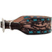 Dc39 - Brown Vintage Feather Tooled Dog Collar Accessories