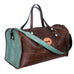 Duf05 - Brown Bomber And Turquoise Gator Print Duffle Bag Accessories