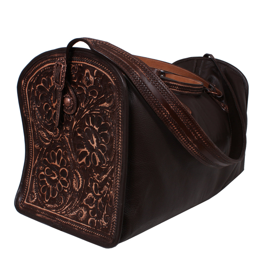 Duf07 - Floral Vintage Tooled Duffle Bag Accessories
