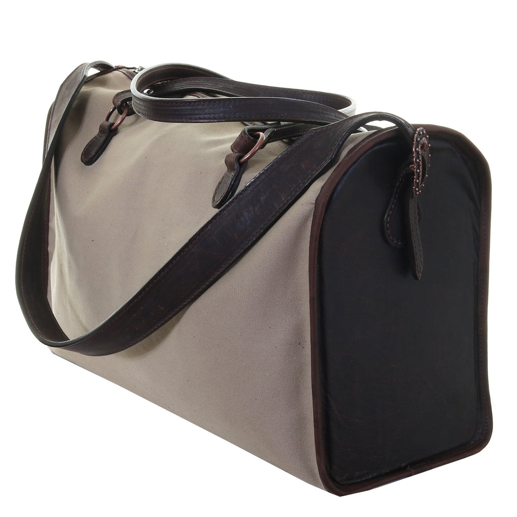 DUFM01A - Khaki Canvas Medium Duffel Bag