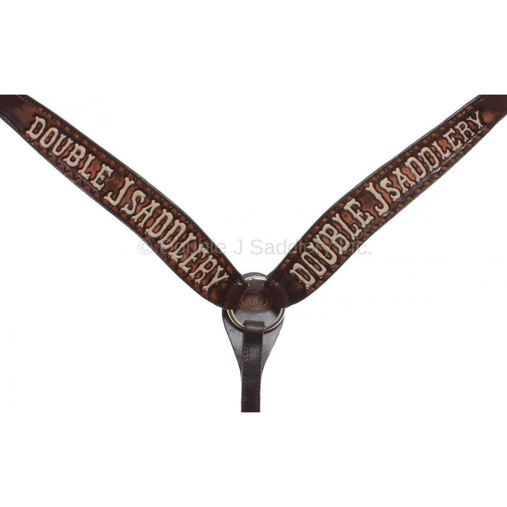Bc102 - Vintage Brown Double J Breast Collar Tack