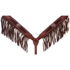 Bc674 - Chestnut Leather Fringe Breast Collar Tack