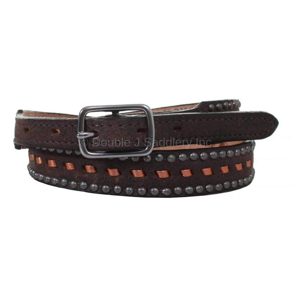 B882 - Brown Bomber Leather Tapered Belt Belt