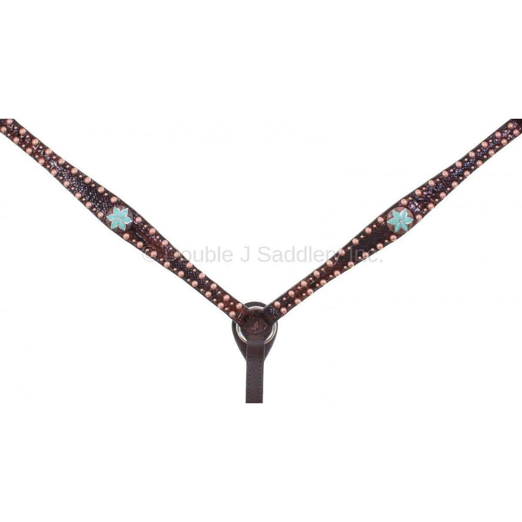 Bc743 - Brown Snakeskin Breast Collar Tack