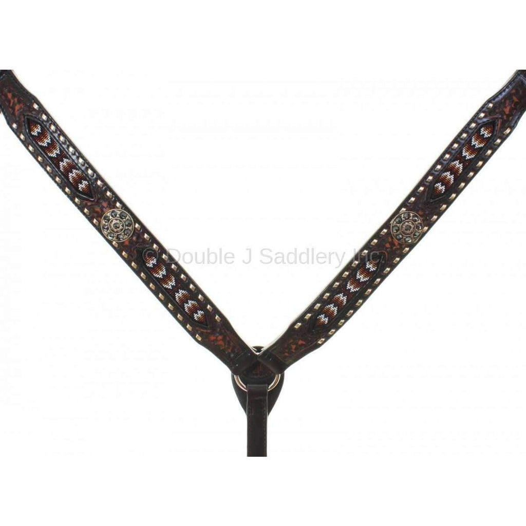 Bc851 - Black Vintage Beaded Breast Collar Tack