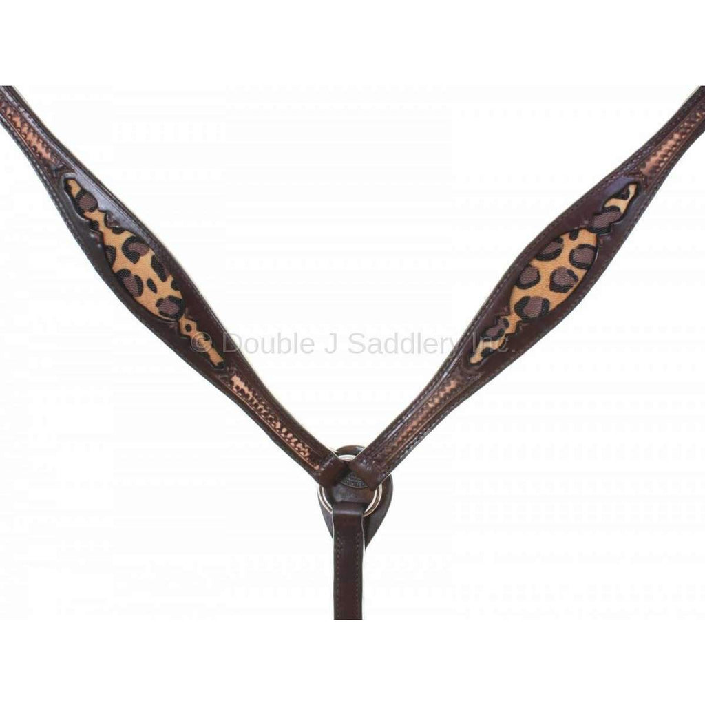 Bc857 - Brown Vintage Cheetah Breast Collar Tack