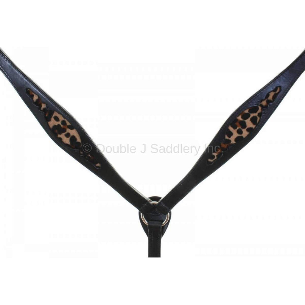 Bc858 - Black Leather Jaguar Breast Collar Tack