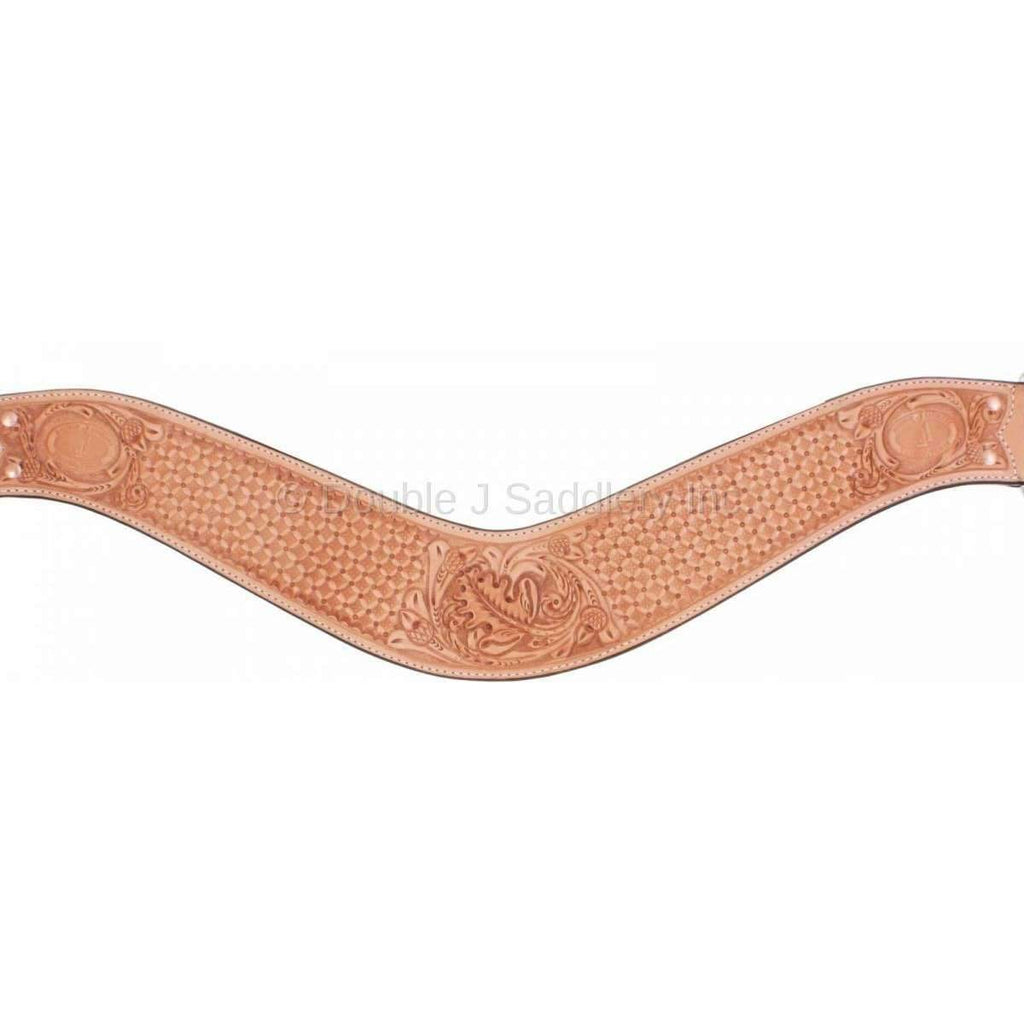 Bc873 - Natural Leather Tooled Breast Collar Tack