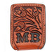 Fmmc01 - Chestnut Tooled Flat Magnetic Money Clip Wallet