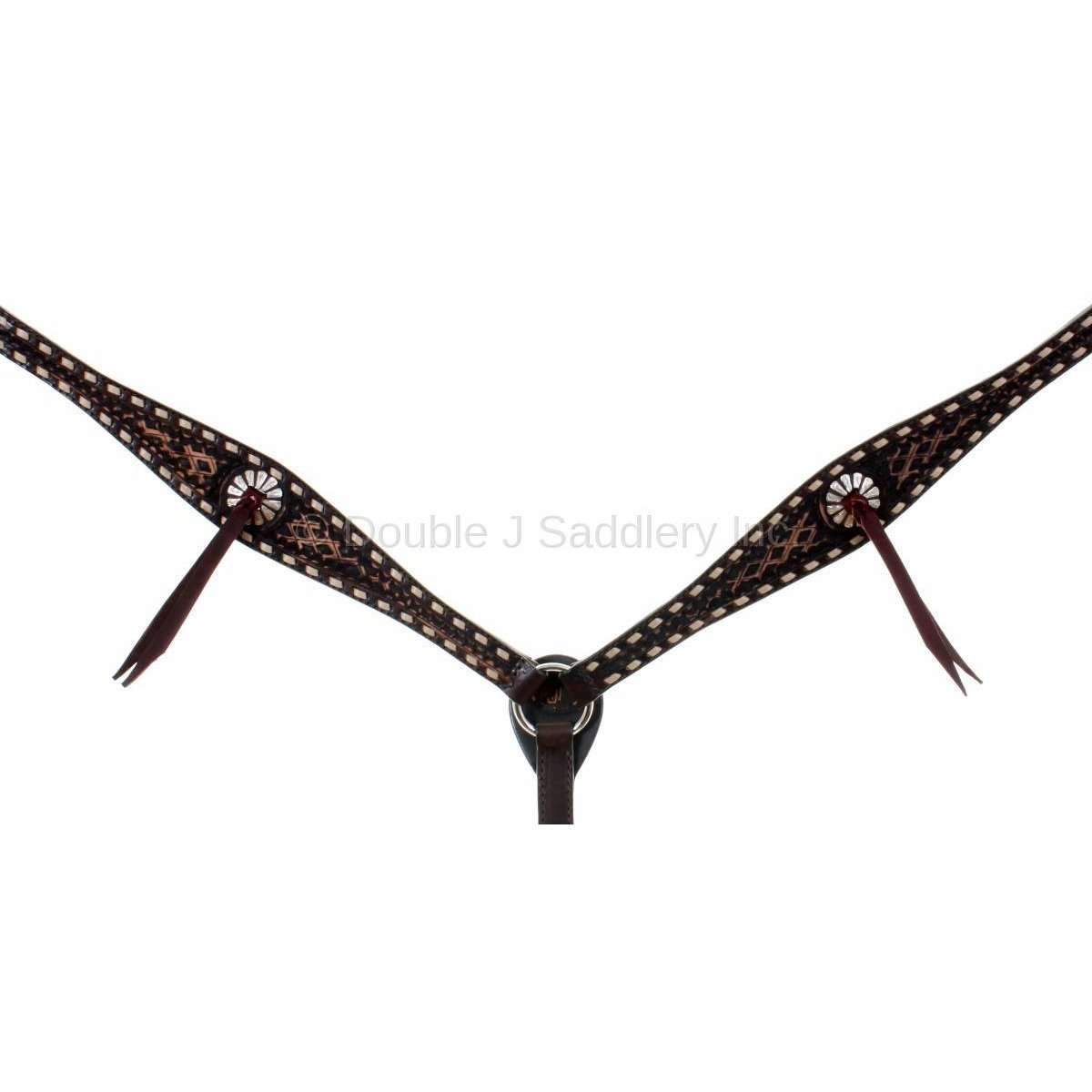BC897 - Brown Vintage Breast Collar - Double J Saddlery