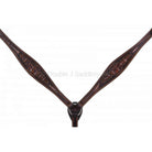 Bc924H - Brown Vintage Gator Inlay Breast Collar Tack