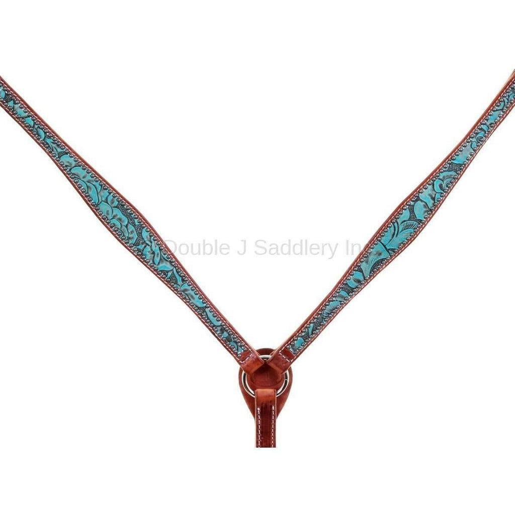 Bc931B - Eagle Antique Turquoise Overlay Breast Collar Tack