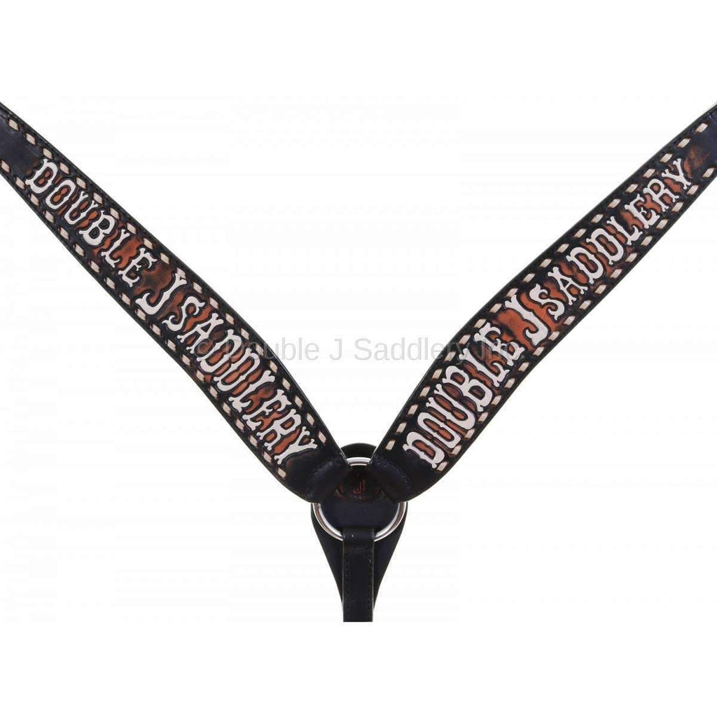 Bc974 - Black Vintage Double J Breast Collar Tack