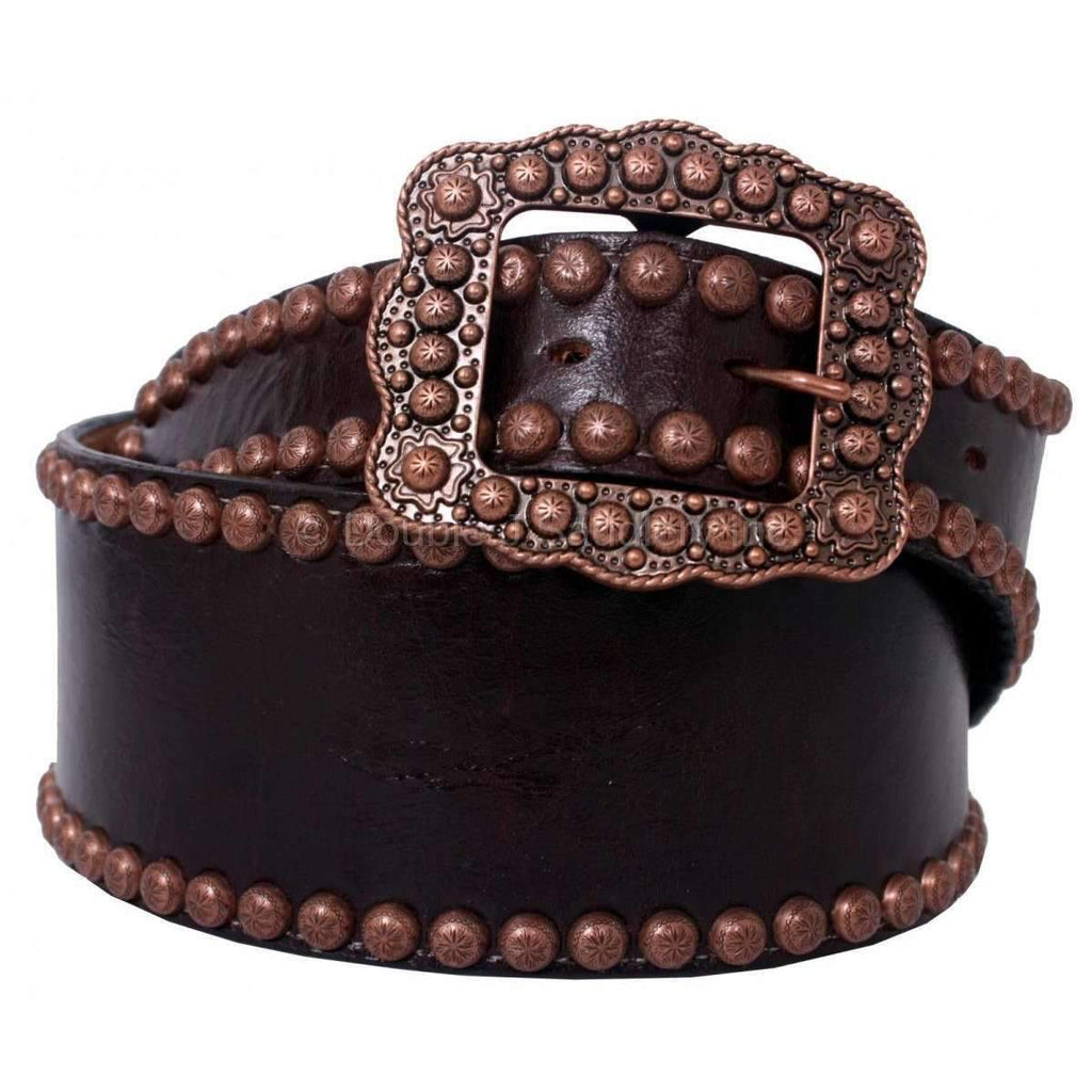 B230 - Brown Leather Wide Belt Belt