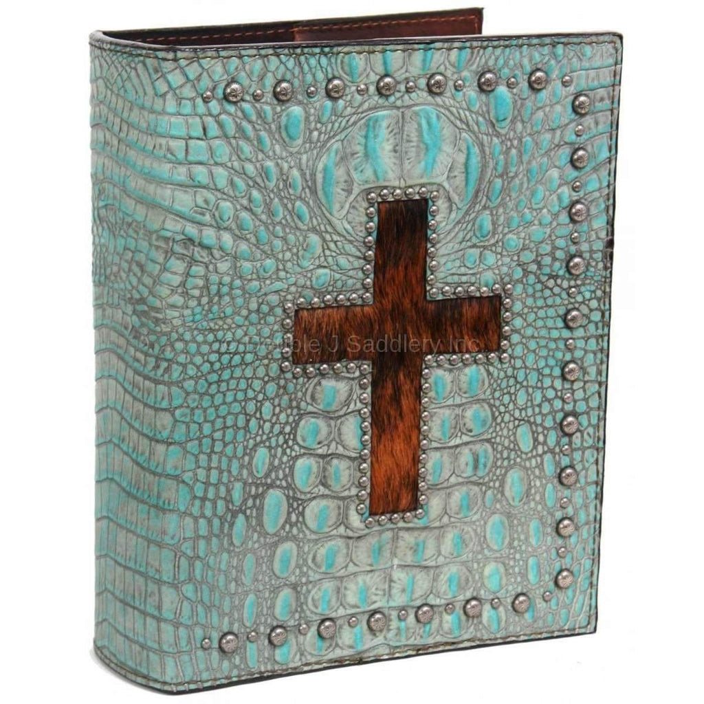 Bible04 - Turquoise Gator Cross Bible Cover Accessories