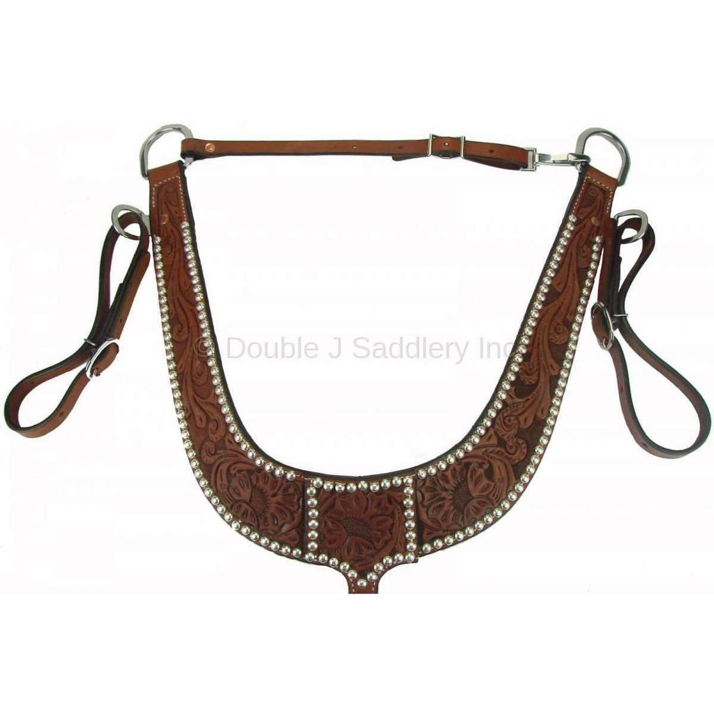 Bc041A - Chestnut Hand-Tooled Breast Collar Tack