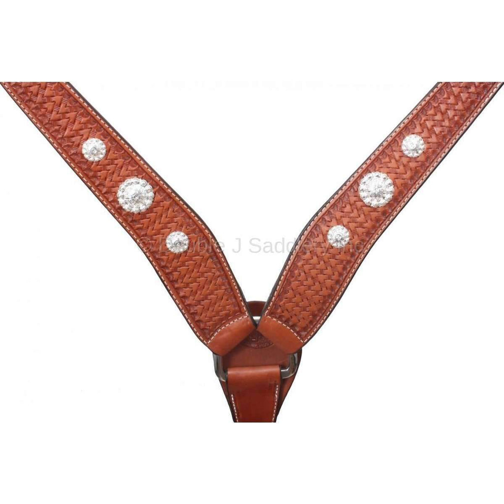Bc128 - Chestnut Hand-Tooled Breast Collar Tack
