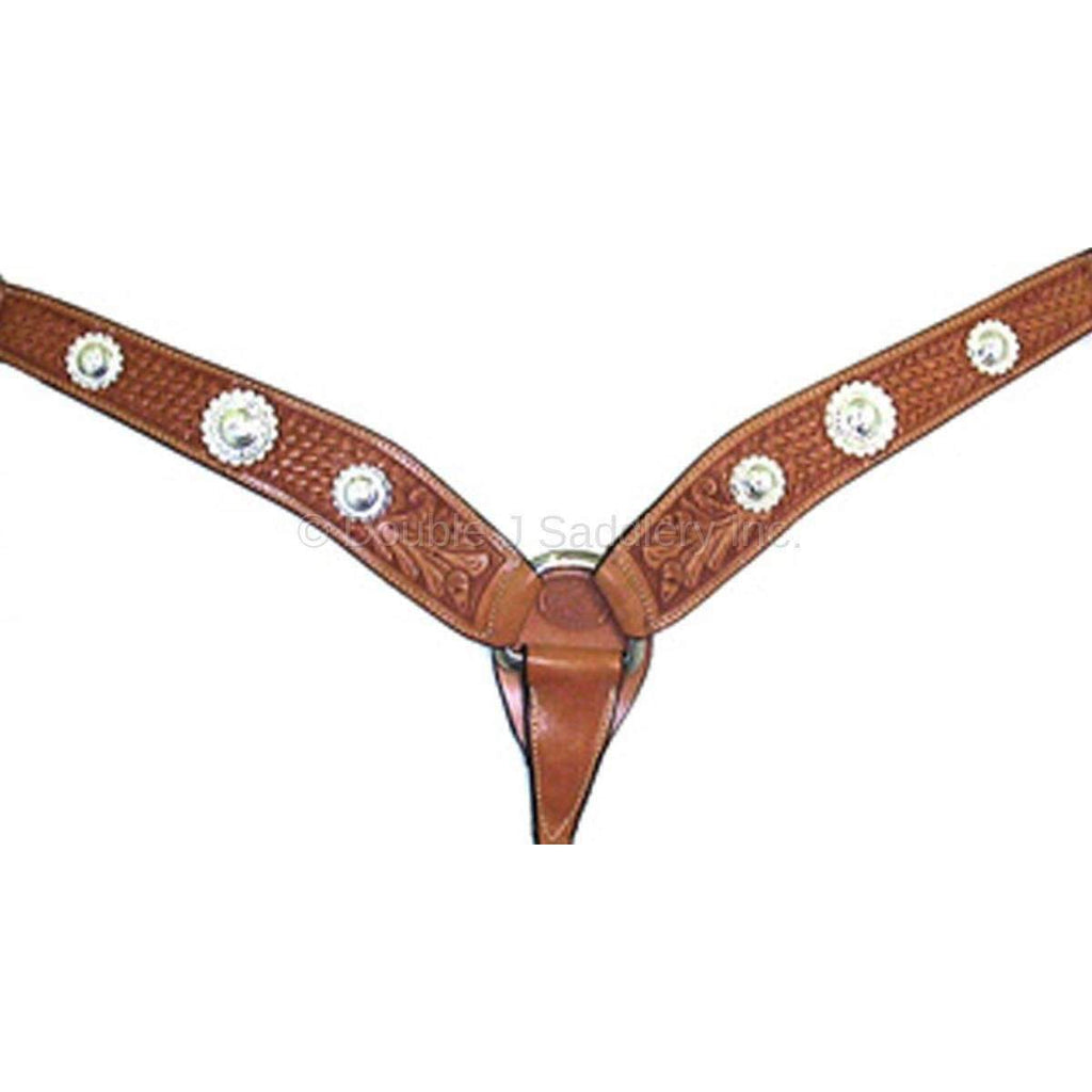 Bc131 - Hand-Tooled Concho Breast Collar Tack
