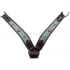 Bc143 - Turquoise Gator Print Inlayed Breast Collar Tack