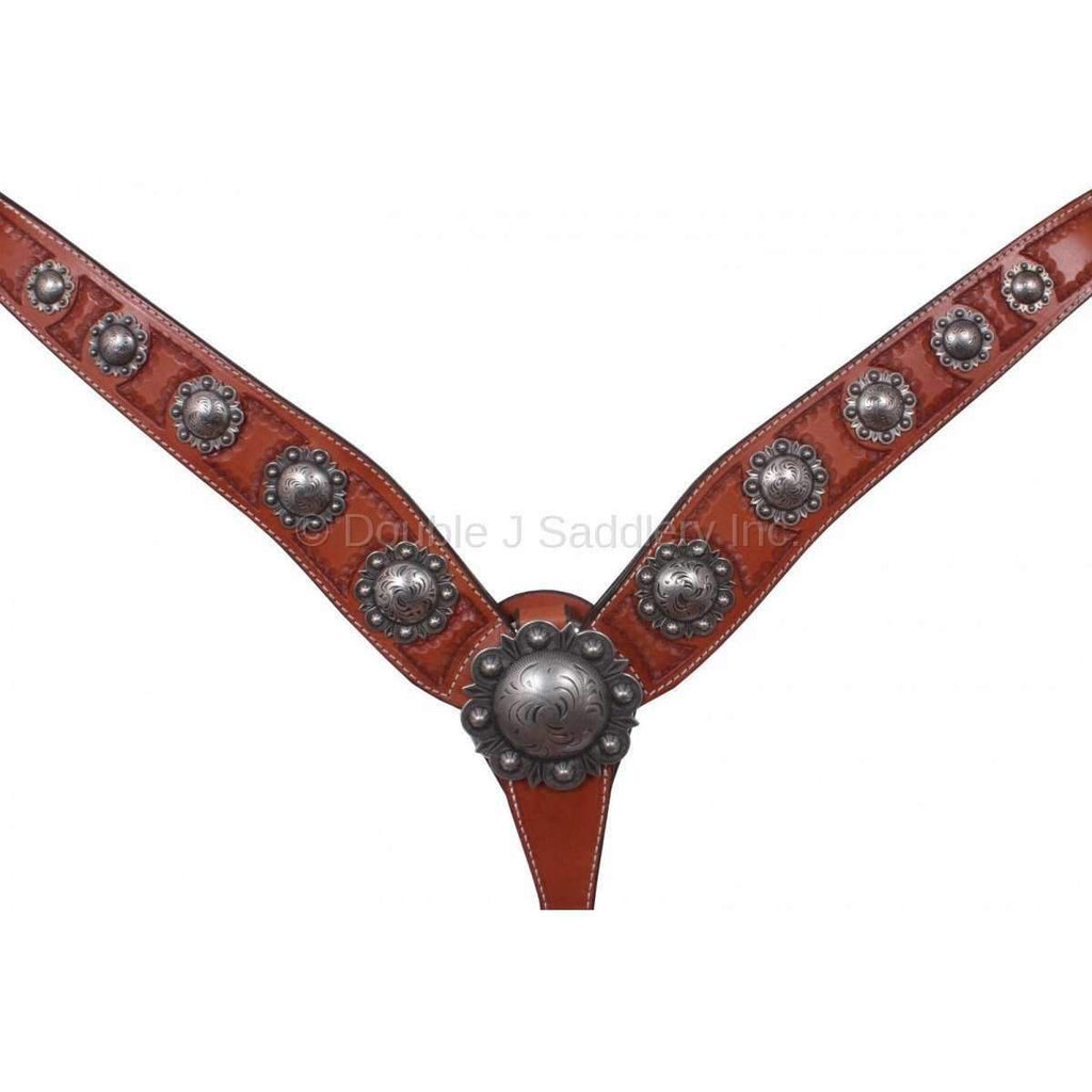 Bc015 - Chestnut Leather Berry Breast Collar Tack
