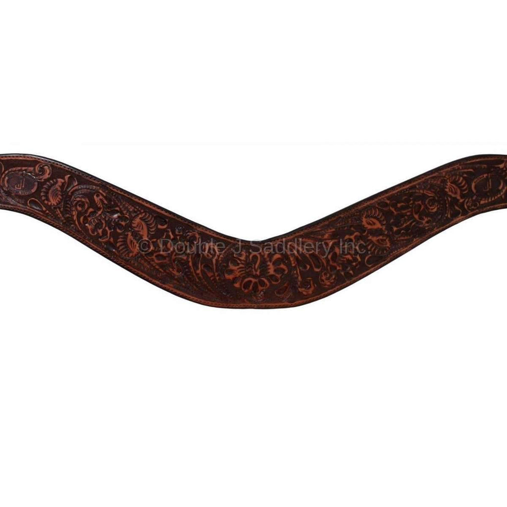 Bc046A - Brown Vintage Hand-Tooled Breast Collar Tack