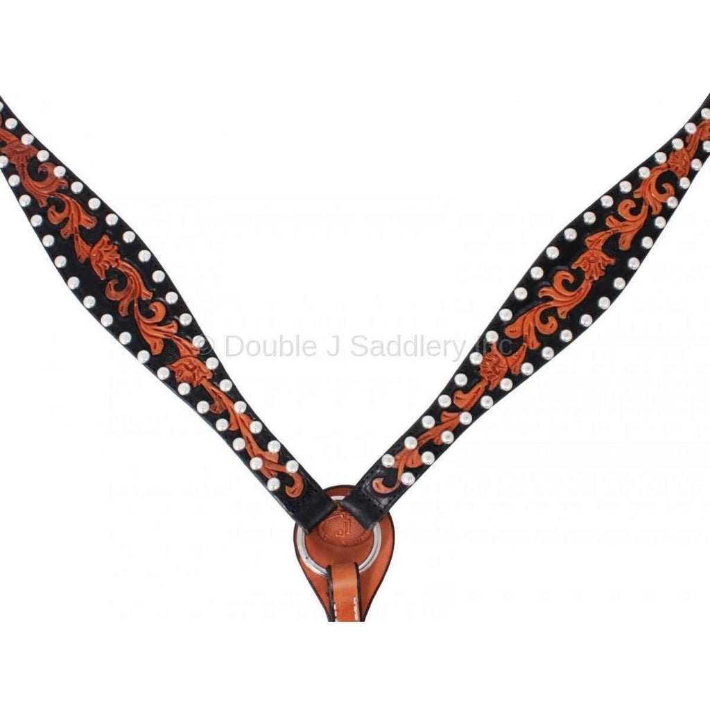 Bc338A - Skirting Leather Floral Tooled Breast Collar Tack