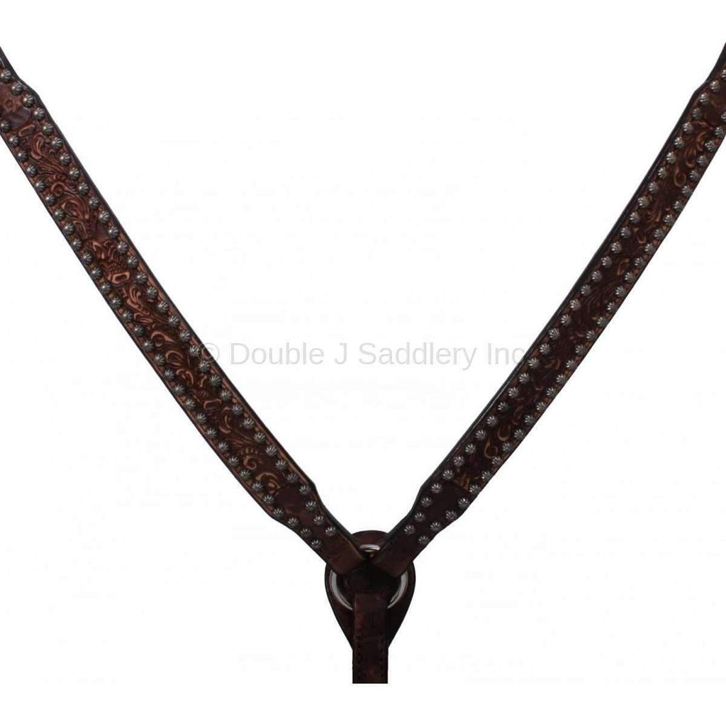 Bc424 - Brown Vintage Hand-Tooled Breast Collar Tack