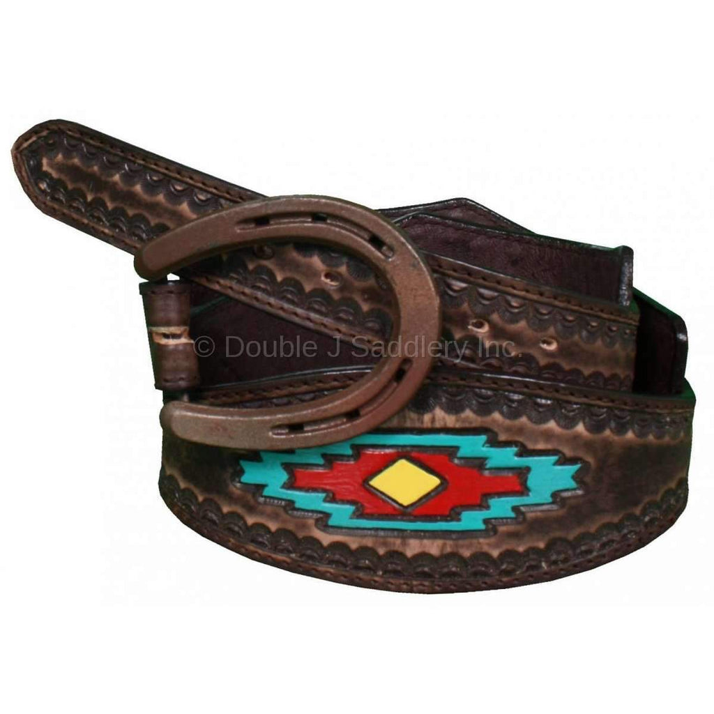 B803 - Brown Vintage Three Piece Belt Belt