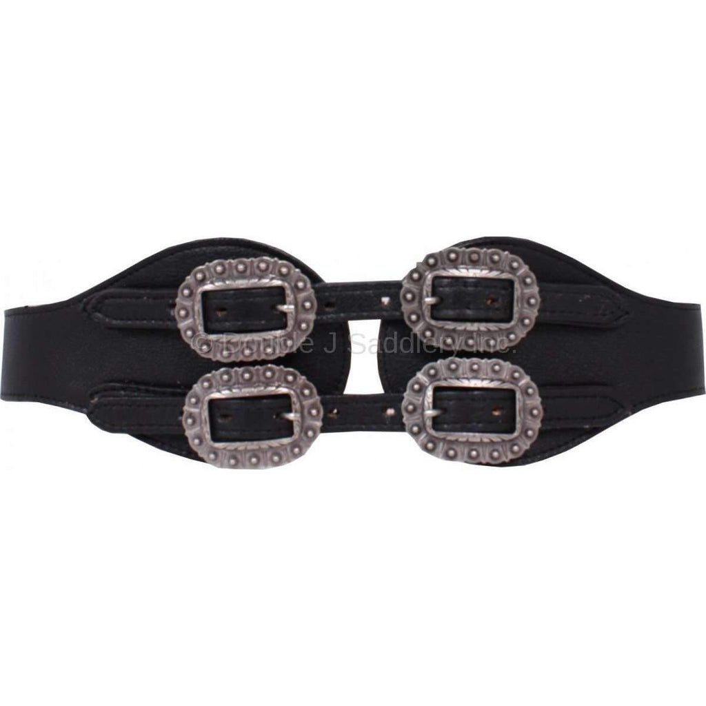 B813 - Black Chap Quad Buckle Belt Belt