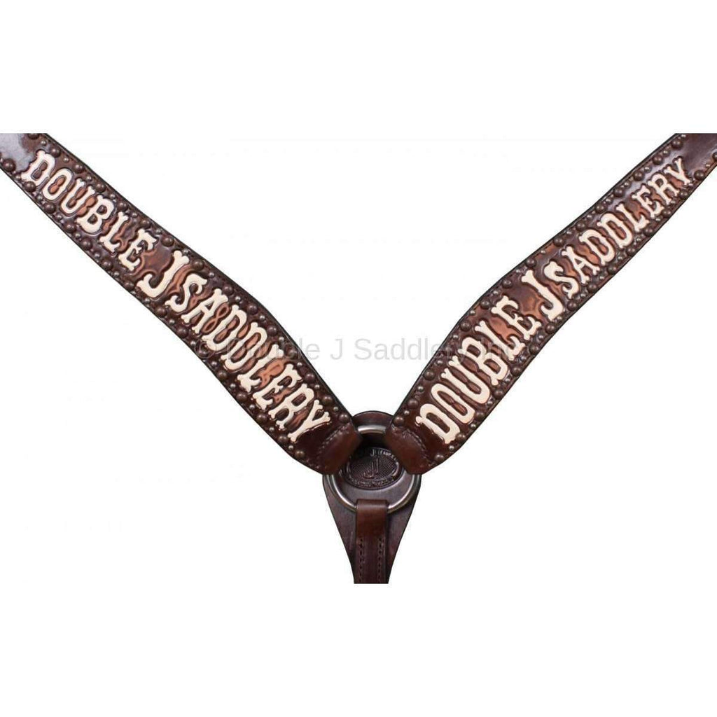 BC468 Brown Vintage Double J Breast Collar Double J Saddlery