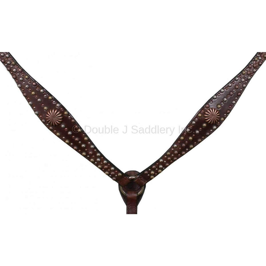 Bc472 - Brown Vintage Studded Breast Collar Tack