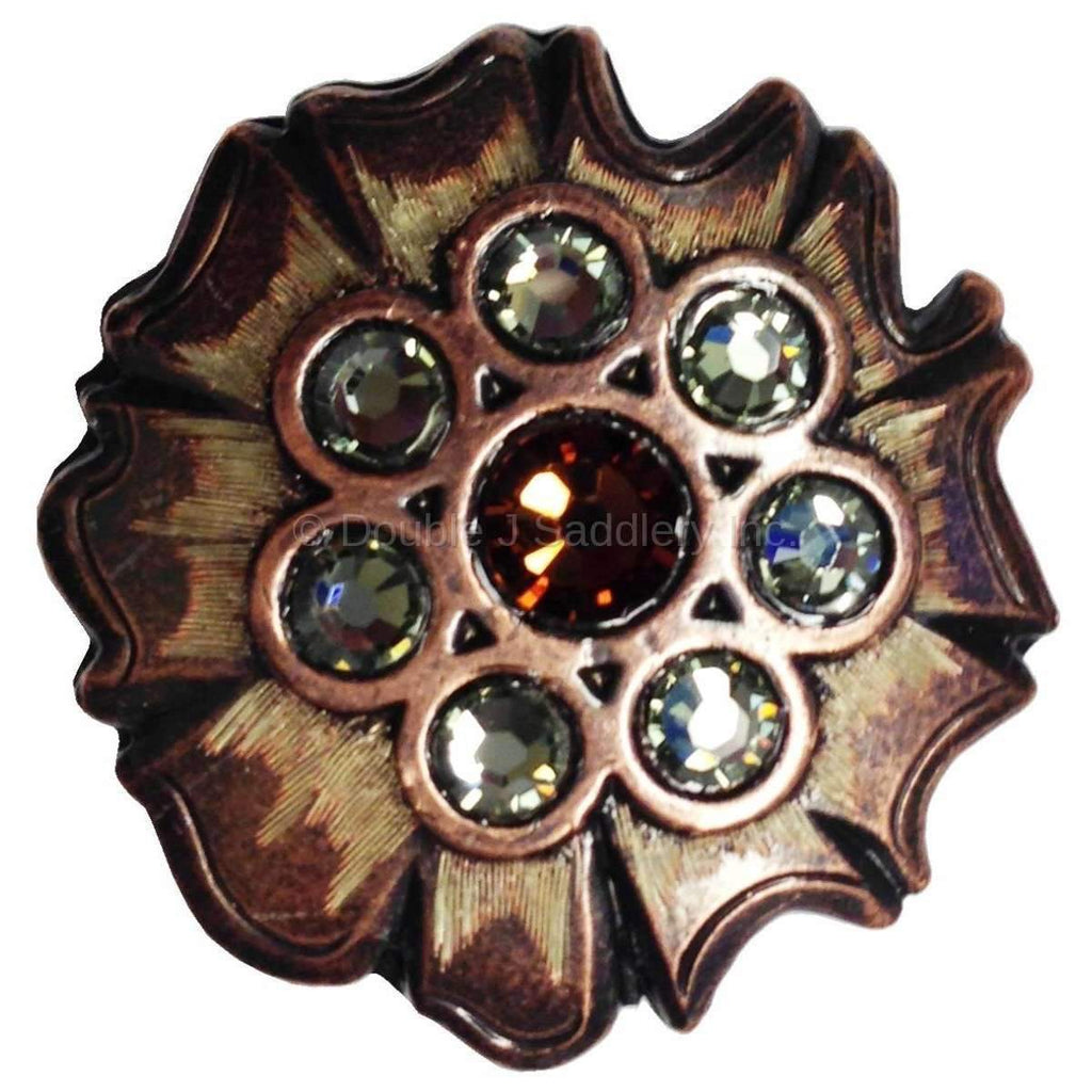 C1501 - Antique Copper Black Diamond Flower Concho Concho