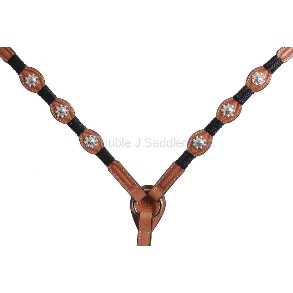 Bc056 - Natural Leather Scalloped Breast Collar Tack