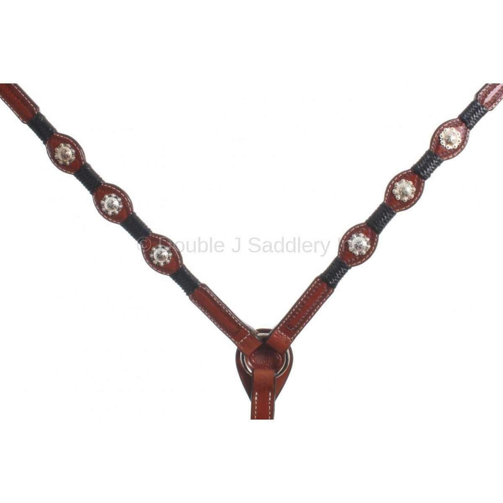 Bc060 - Chestnut Leather Scalloped Breast Collar Tack