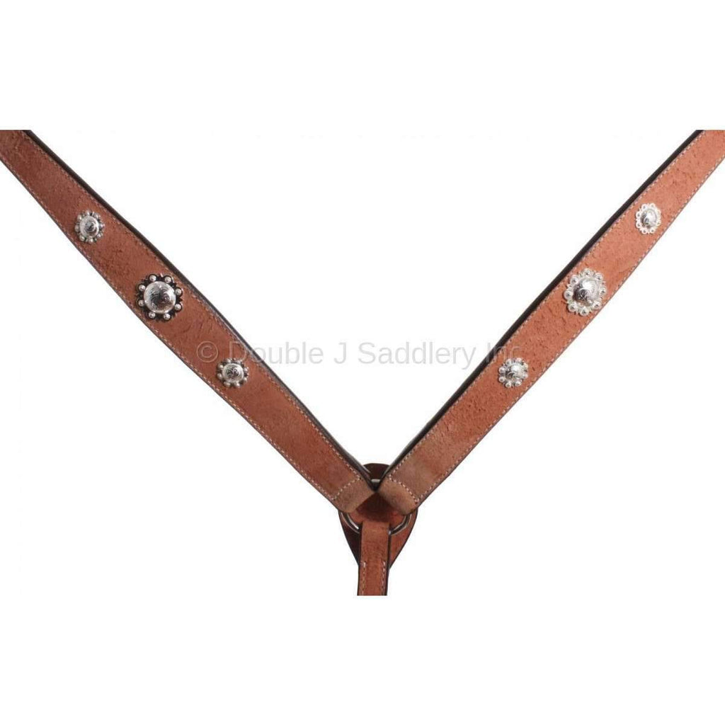 Bc497 - Natural Rough Out Leather Breast Collar Tack