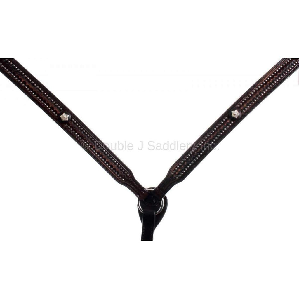 Bc537 - Brown Vintage Studded Breast Collar Tack