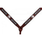 Bc451A - Brown Rough Out Beaded Breast Collar Tack