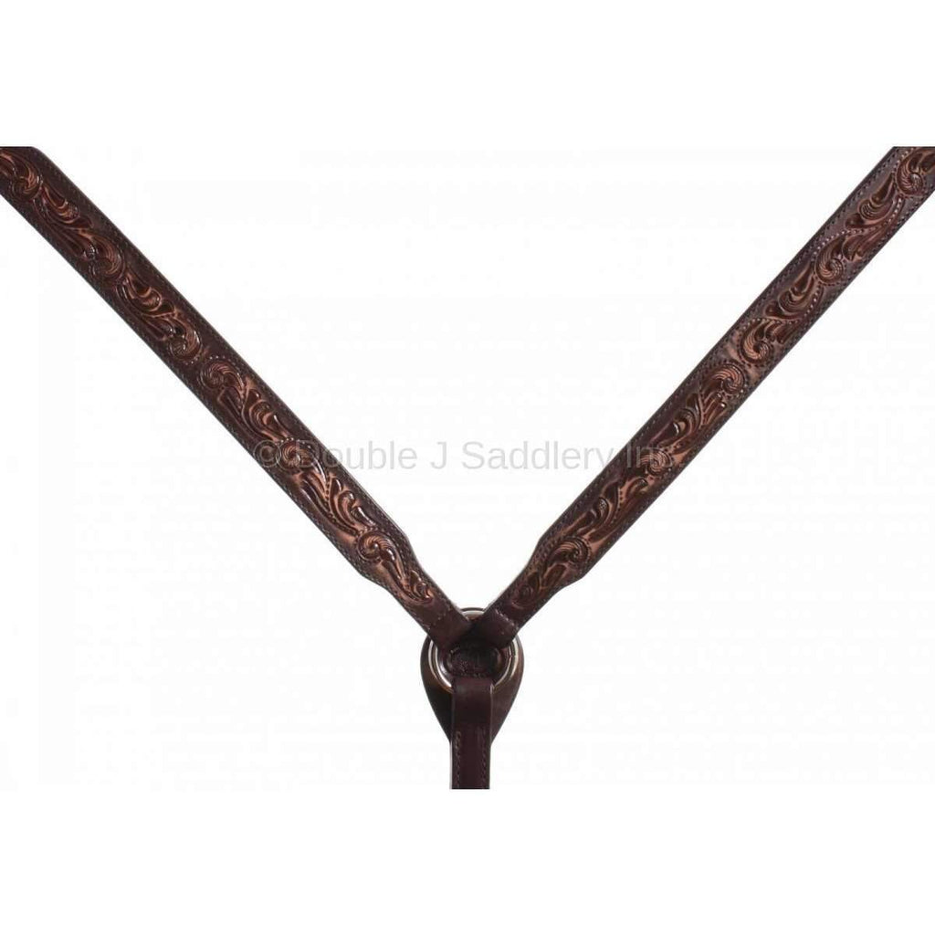 Bc618 - Brown Vintage Tooled Breast Collar Tack