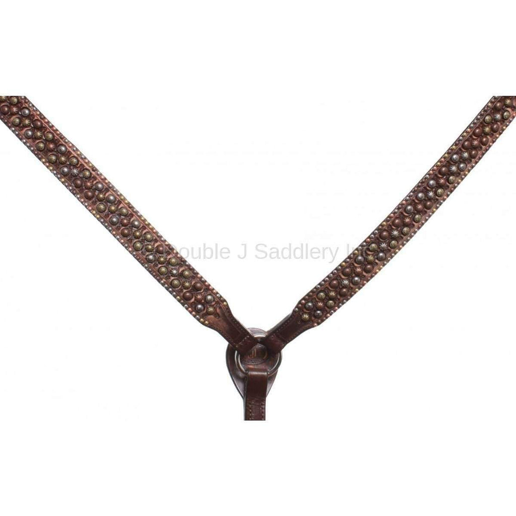 Bc621 - Brown Vintage Studded Breast Collar Tack