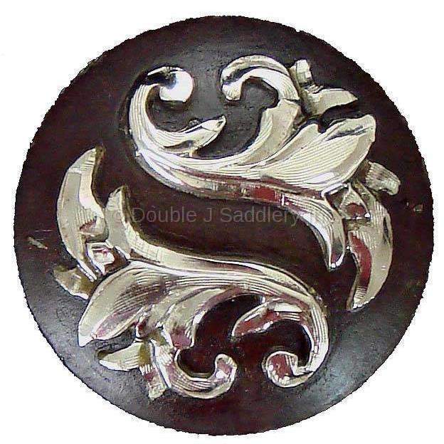 C1519 - Silver Scroll On Brown Iron Concho