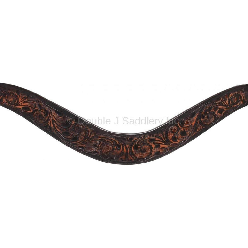 Bc638 - Black Vintage Whirlwind Tooled Breast Collar Tack