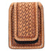 Fmmc02 - Natural Leather Tooled Flat Magnetic Money Clip Wallet