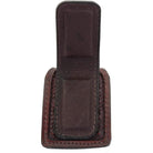 Fmmc03 - Cognac Leather Tooled Flat Magnetic Money Clip Wallet