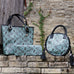 Bch54 - Turquoise Desert Snake Print Western Buckle Clutch Handbag