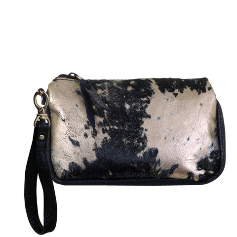 MPG112 - Acid Wash Black and Gold Hair Makeup Pouch